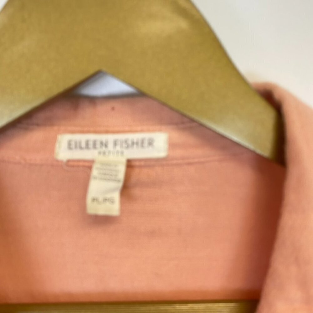 Eileen Fisher Organic Cotton Peach Gauze Button Down Top - Picture 4 of 12